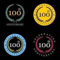 Celebrating anniversary badges with elegent design vector