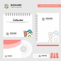 Nuclear Logo Calendar Template CD Cover Diary and USB Brand Stationary Package Design Vector Template