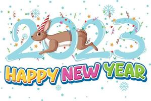 Happy New Year 2023 text for banner design vector