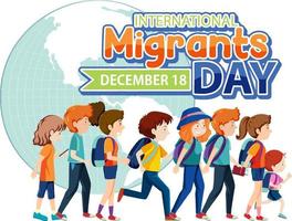 diseño de banner del día internacional del migrante vector