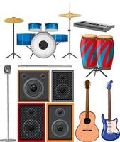 conjunto de varios instrumentos musicales vector