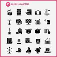 conceptos de negocio conjunto de iconos de glifo sólido para infografía kit de uxui móvil y diseño de impresión incluyen dólar dinero moneda moneda escala taza bebida té colección moderno logotipo infográfico y pict vector