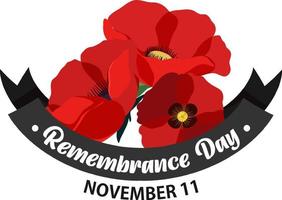 Remembrance day poster design vector