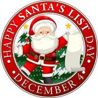 Happy Santa's List Day banner design vector