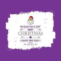 Merry Christmas card with creative design and purple background vector