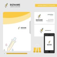 Dropper Business Logo File Cover Visiting Card and Mobile App Design Vector Illustration