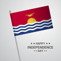 diseño tipográfico del día de la independencia de kiribati con vector de bandera