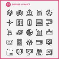 Banking Line Icon Pack For Designers And Developers Icons Of Analysis Financial Graph Report Down Hierarchy Management Organization Vector