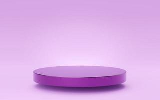 Empty magenta cylinder podium floating on violet background. 3d empty purple pedestal mockup space for display product. Abstract pastel minimal studio geometric object. 3d render illustration. photo