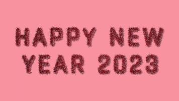 Happy New Year 2023 Letters Feather Animation 3D Rendering, Chroma key, Luma Matte Selection video