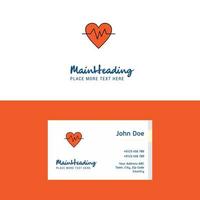 Flat Heart beat Logo and Visiting Card Template Busienss Concept Logo Design vector