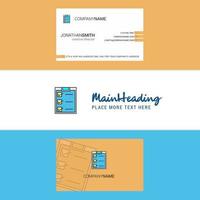 Beautiful Checklist Logo and business card vertical Design Vector