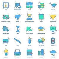 25 conjunto de iconos de color plano de mezcla de concepto de negocio vector