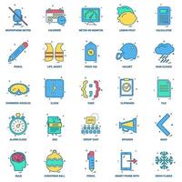 25 Business Concept Mix Flat Color Icon set vector