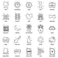 25 conjunto de iconos de línea de mezcla de concepto de negocio vector