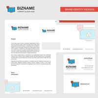 Secure website Business Letterhead Envelope and visiting Card Design vector template