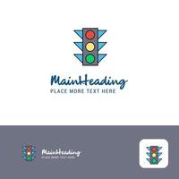 Creative Traffic signal Logo Design Flat color Logo place for Tagline Vector Illustration