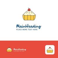 Creative Cake Logo Design Flat color Logo place for Tagline Vector Illustration