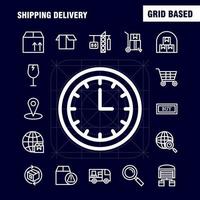 Shipping Delivery Line Icon Pack For Designers And Developers Icons Of Globe Location Search Delivery Online Shipping Shopping Transport Vector