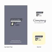 Gun Company Logo App Icon and Splash Page Design Creative Business App Design Elements vector