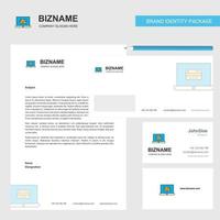 Online banking Business Letterhead Envelope and visiting Card Design vector template