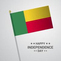 Benin Independence day typographic design with flag vector