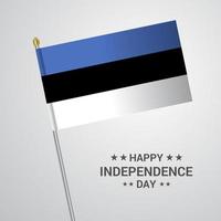 diseño tipográfico del día de la independencia de estonia con vector de bandera