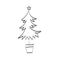 Hand Drawn outline Christmas Illustration. vector