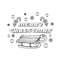 Hand Drawn outline Christmas Illustration. vector