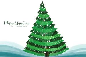 Merry christmas tree card celebration background vector