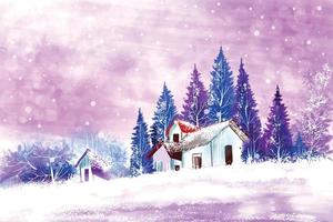 Landscape for winter and new year holidays christmas card background vector