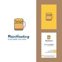 Beer Creative Logo and business card vertical Design Vector