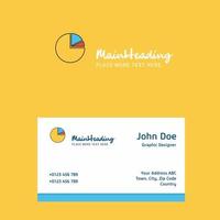 Pie chart logo Design with business card template Elegant corporate identity Vector