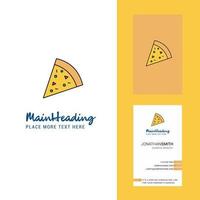 logotipo creativo de pizza y vector de diseño vertical de tarjeta de visita