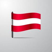 Austria waving Shiny Flag design vector