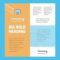 Laptop Business Company Poster Template with place for text and images vector background