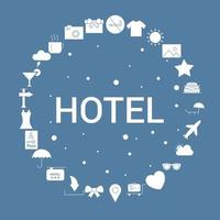 plantilla de vector de infografía de conjunto de iconos de hotel