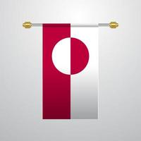 Greenland hanging Flag vector