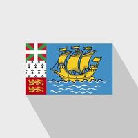 Saint Pierre and Miquelon flag Long Shadow design vector