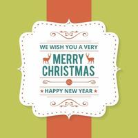 Merry Christmas creative design with green background vector