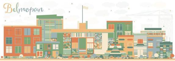 Abstract Belmopan Skyline with Color Buildings. vector