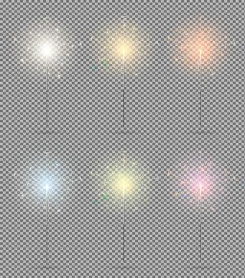 Bengal Lights Set. Christmas Sparkler Isolated on Transparent Background.