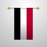 yemen colgando bandera vector