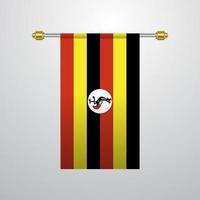 bandera colgante de uganda vector