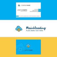 Beautiful Targeted cloud Logo and business card vertical Design Vector