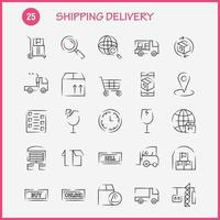 Shipping Delivery Hand Drawn Icon Pack For Designers And Developers Icons Of Globe Location Search Delivery Online Shipping Shopping Transport Vector