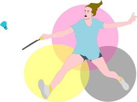 Backhand Net Shot in Badminton 3 vector