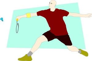 Backhand Net Shot in Badminton vector