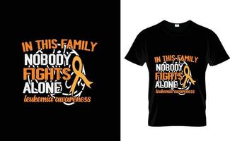 en esta familia... camiseta de leucemia vector