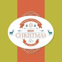 Merry Christmas creative design with green background vector